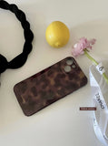 Retro Brown Amber Pattern Shockproof Protective Phone Cover Case for iPhone 17 16 15 14 13 12 11 Pro Max Plus Air