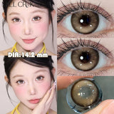 1 Pair Brown Colored Contact Lenses with Myopia 0~-8.00 Degree Natural Cosmetic Beauty Pupil Soft Circle Color Lenses