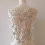1PC Colorful Sequins Pearl Embroidery Patch for Wedding Evening Dress Sew on Patches DIY Lace Applique