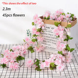 Popxstar  Pink Sakura Artificial Flowers Garland Cherry Blossoms Vines Garden Arch Decor Fake Flower Garland Wedding Party Home Decoration
