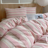 Single Double Exquisite Stripe 1Duvet cover+2Pillowcases 100%Cotton Experience Hotel-Like Comfort with Unparalleled Softness