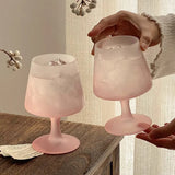 French matte gradient powder high footed glass with ins style and high aesthetic value