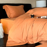 Popxstar  4Pcs Solid Color Egyptian Cotton Brushed Hotel Style Bedding Set Duvet Cover Bed Sheet/Fitted Sheet Pillowcases Home Textiles