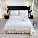 Popxstar  3/5Pcs Luxury European Knitted Cotton Embossing Quilted Bedspread, Bed Cover, Mattress Topper Coverlet, Bed Sheet, Pillowcases