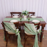Popxstar 12 Pcs 17x275cm Green  Chiffon Chair Sashes  Wedding Chair Covers Ribbon Wedding Party Aisle Chair Decor