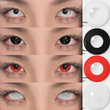 Popxstar  1 Pair Cosplay Multicontacts for Eyes White Colored  Lenses Anime Vampire Red Lenses Black Lenses for Halloween Purple Len