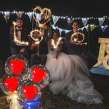 Popxstar Valentines decoration for home 12pcs Red Love Latex Balloons 18 inch Transparent Bobball Balloon Set Valentine's Day Birthday Decoration (without lights)