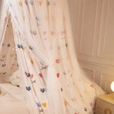 New Folded Bed Canopy Mosquito Net for Girl Women Bedding Romantic Black Yarn 2 Layers Round Dome Tent Curtain Room Decor