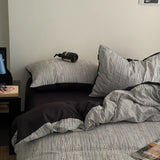 4Pcs Bedding Set Beddings Sets Full Futon Set Striped Bed Linen Complete Teen Bedrooms Duvet Pillowcase Cover Flat Sheet