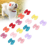 16pcs Fashion Style Soft Fabric Pet Hair Clip Multicolor Mini Size Dog Bow Tie Lightweight Bow Shaped Pet Bow Clip Pet Styling