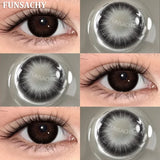 Popxstar  1 Pair New Color Contact Lenses for Eye Beautiful Pupil Fashion Blue Soft Lenses Gray Natural Contacts Yearly Cosmetics