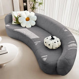 Stretch Shaped Sofa Protector for Living Room Semi-Circular Curved Couch Cover Soft Leaves Sectional Jacquard Sofa Slipcover