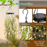 Solar Powered Simulated Plant Willow Leaf LED Lights Suitable for Outdoor Garden and Courtyard Hanging Solar Powered Plant Light