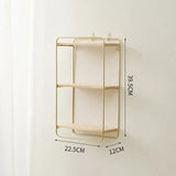 Popxstar  Floating Rectangular Shelf Wall Mounted Metal Framed With Wooden Floor For Wall Storage Display Household Items Home Decoration