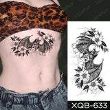 Popxstar Waterproof Temporary Tattoo Sticker Japanese Phoenix Flame Flash Tatto Feather Totem Body Art Arm Leg Waist Fake Tatoo Men Women