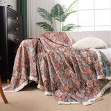 Multifunction Soft Sofa Towel Anti Cat Scratch Jacquard Thick Colored Flower Thick Sofa Cover for Living Room Sofa Blanket