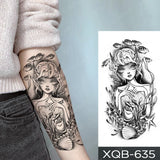 Popxstar Waterproof Temporary Tattoo Sticker Japanese Phoenix Flame Flash Tatto Feather Totem Body Art Arm Leg Waist Fake Tatoo Men Women