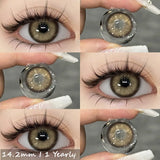 Popxstar New 1pair Colored Contact Lenses for Eyes Brown Contacts Lenses Fashion Blue Eyes Lenses Yearly Korean Gray Contacts