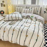 Popxstar  High-quality Home Pure Cotton Bedding Set 100% Cotton Skin-friendly Queen Duvet Cover Set with Sheets Comforter Cover Pillowcase
