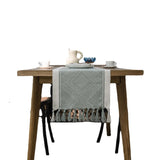 Popxstar  Table Runner Nordic Jacquard Geometric Table Flag Tassel Fashion Tea Flag Dining Flag Long Polyester Cotton Tablecloth