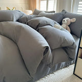 Solid Color Brushed Four Piece Set Home Textile Bedding Three Piece Set Autumn Short Plush Bed Sheets, Duvet Covers, Pillowcases