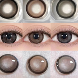 Popxstar 1 Pair Big Eye Korean Lenses Colored Contact Lenses with Degree Myopia Lenses Green Lenses Black Lenses Prescription