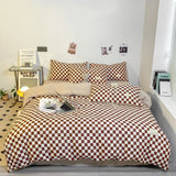 Popxstar Black and White Plaid Duvet Cover Set Full, Geometric Grid Bedding Set Soft Lattice Checkerd Comforter Cover with 2 Pillowcases
