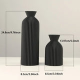 Popxstar Elegant Black Plastic Vase - Boho Chic Decorative Centerpiece for Home, Office, and Living Room