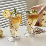 Popxstar  High appearance level glass juice drink glass cold drink glass Home Creative ins Wind ice cream milkshake cup Coffee cup