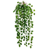 Popxstar 90CM Artificial Green Plant Hanging Ivy Leaf Seaweed Radish Artificial Flower Grapevine Home Garden Wall Fence Party Decoration