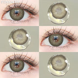 Popxstar  1pair Colorcon Contact Lenses Green Color Lens Natural Brown Eye Contacts Gray Pupils Beautiful Cosmetic Yearly Lenses