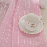 Popxstar Pink Short Sheer Tulle Curtain Semi-Blackout Kitchen Cabinet Coffee Rod Pocket Pleat Curtains Door Window Screens Voile Drapes