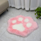 Cute Cat Paw Shape Plush Carpet Living Room Bedroom Home Sofa Foot Mats Shaggy Fluffy Rug Bedside Carpet