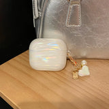 Popxstar Dreamy Pearl Shell Case For AirPods 4 Pro 2 3 1 Cover For AirPods Pro2 Pro 2 2nd 3rd 1st 4th Cases With Keychain Headphone Coque