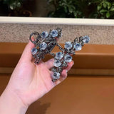 Popxstar New Female Camellia Flower Grab Clip Retro Ponytail Braid Crab Metal Grab Clip Fashion Sweet Girl Hair Card Hair Accessories