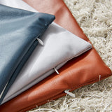 Popxstar Pu Leather Cushion Covers 45x45cm Pillow Cover for Bedroom Living Room Couch Sofa Solid Color Nordic Decorative Home Decor