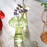 Popxstar Transparent Jelly Color Mushroom Glass Vase Aromatherapy Bottle Home Small Vase Hydroponic Flower Pot Simple Table Decoration