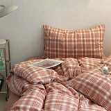 Popxstar Fashion Plaid Bedding Set 100% Cotton Duvet Cover Set Home Textiles Nordic Bed Sheet Queen King Quilt Cover Pillowcase Bed Linen