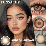 1 Pair Brown Color Contact Lenses Natural Eye Contacts Blue Colored Soft Lens Yearly Use Women Makeup Cosmetic Lenses