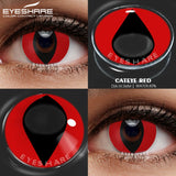 Popxstar  1 Pair yellow cosplay color contact lenses for eyes crazy Halloween cat Eye makeup Role playing Eye cosmetics red lens