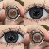 2pcs Big Eye Lenses Brown Lenses Contact Lenses for Eyes with Degree Prescription Black Beauty Pupils Fast Shipping