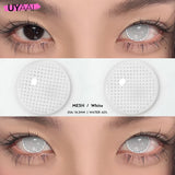 Popxstar  1 Pair Cat Eyes Crazy Lenses Vampire Lenses for Halloween Cosplay Eye Contacts White Lenses Anime Black Colored Lenses
