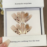 Popxstar  10Pcs Long Almond Handmade Press on Nails Butterfly Fake Nails Wearable Stick-on Nails False Nail Накладные Ногти Uñas Postizas
