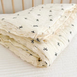 Popxstar Baby Camellia Rose Print Muslin Blanket Quilt for Summer Infant Floral Muslin Comforter Napping Cover for Baby Bedding Quilts