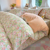 Small fresh pastoral cotton printing four-piece series bed sheet family student dormitory four-piece set