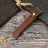 Popxstar Retro Fountain Pen Case Genuine Leather Handmade Pencil Bag Pen Cover Stationery Creative Protective Cover School Supplies