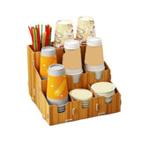 Multi-Cell Disposable Paper Cup Storage Shelf Space Saving Large Capacity Paper Cup Dispenser Durable Cup Straw Storage Rack