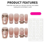Popxstar  10Pcs Handmade Press On Nails Nude Pink Color Ballet Fake Nails Glossy Cat's Eyes Designs Full Cover False Nails Bowknot Decor