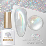 Popxstar 10ml Rainbow Purple Water Light Cat Magnetic Gel Nail Polish Shining Sliver-light Holographics Semi Permanent UV Gel