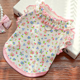 Pet Supplies Cute Puppy Floral Vest Breathable Soft Cat Cake Skirt Thin Design Pet Princess Dress For Dogs and Cats